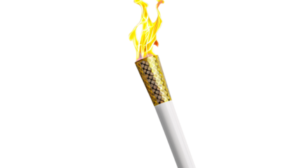 Olympic torch model  on White Background, Olympics 2024, Paris 2024, Ai generated