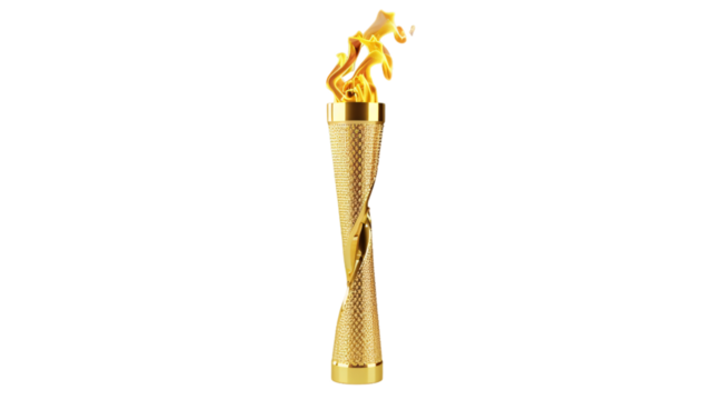 Olympic torch model  on White Background, Olympics 2024, Paris 2024, Ai generated