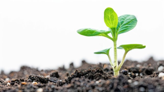 seedling sprout isolated on white background new beginnings and growth concept green plant shoot closeup nature photo