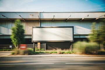 Obraz premium billboard mockup in an empty industrial area, with a grungy, urban background, highlighting a bold graphic design