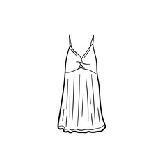 Woman Dress Flat Sketch Technical Illustration