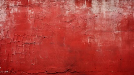 Obraz premium A weathered red painted wall with a cracked and rough texture, offering a rustic and aged appearance suitable for backgrounds in industrial or vintage design concepts.