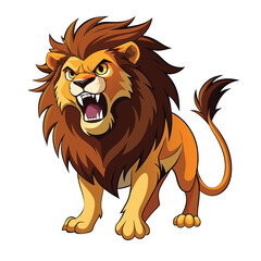 angry lion color illustrator file .eps