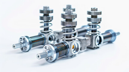 Shock absorber testers for evaluating shock absorber performance isolated on white background