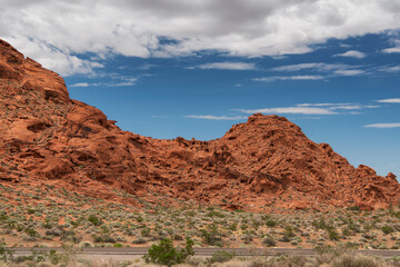 Valley of Fire landscape and road Moapa Valley Nevada