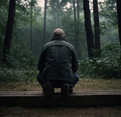 person sitting  and pray and worship 