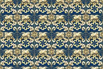 Fototapeta premium pattern in vintage style with bouquets of flowers