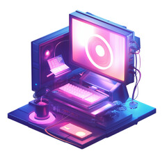 Cute computer 3D illustration