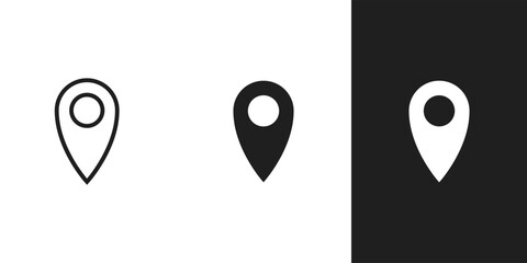 Point of location icon in 3 form.