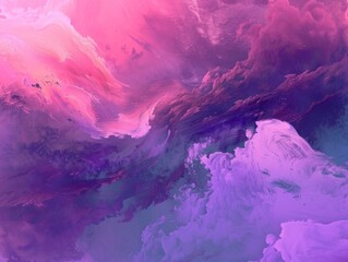 Obraz premium Dreamy Purple Abstract Graphic PosterDigital Aesthetic Flair