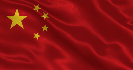 Illustration of China flag waving