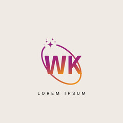 Creative minimal WK KW letter business logo initial based Monogram icon vector