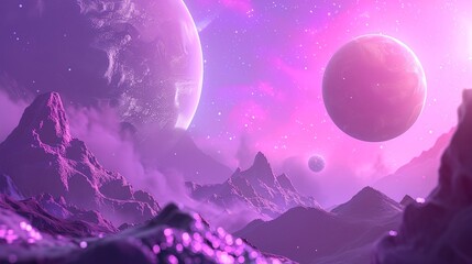 Fototapeta premium AI generated illustrations of science fiction in space
