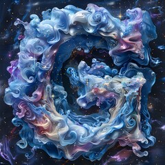 Cosmic Swirls Crafting the Letter G in the Night Sky