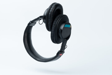 Modern black studio headphones