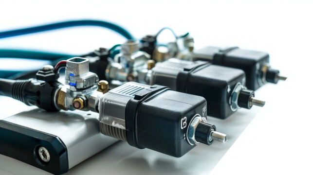 Nitrogen oxide (NOx) analyzers for measuring NOx levels in exhaust gases isolated on white background
