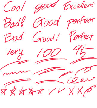 evaluation, grading score 숫자 채점하다 체크, 점검하다, 시험 점수를 매기다, 평가하다, 캘리그라피, 표현하다, 라인 선, 
