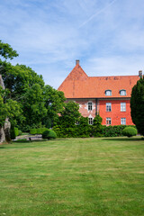 The exterior facade of the castle Krapperup in Skåne Sweden during summer