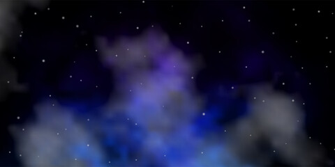 Dark Multicolor vector background with colorful stars.