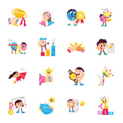 Basic RGBHandy Collection of Accomplishments Flat Stickers 

