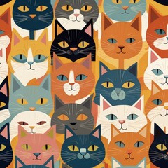 seamless pattern with cats
