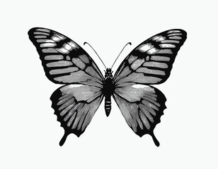 Black and White Butterfly Silhouette