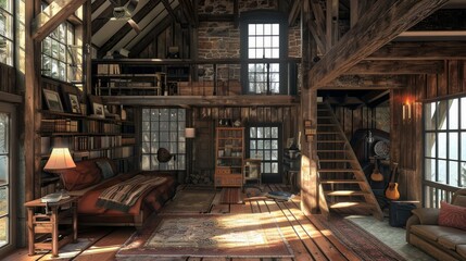 rustic,home,house,space, AI Generative