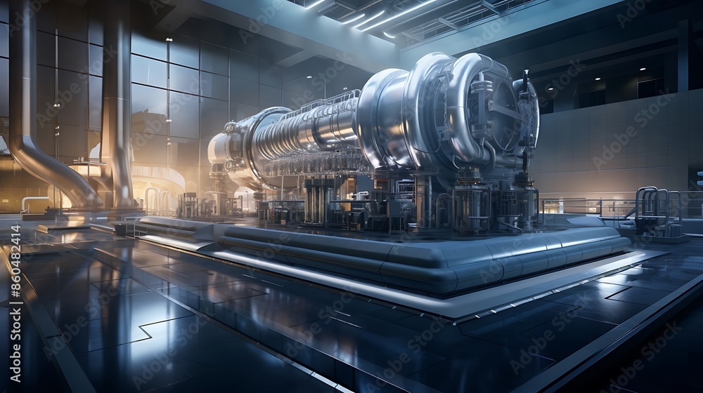 Poster image showcasing the power-generating turbine in full operation and efficiency
