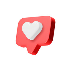 button love 3d icon red color