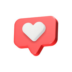 button love 3d icon red color