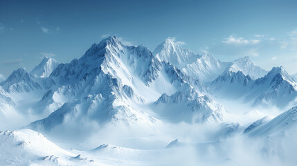 Naklejka premium 雪山の光景