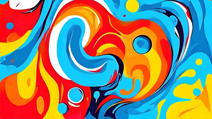 A visually appealing and minimalistic background, vibrant and dynamic abstract background with a riot of colors and shapes. showcasing a balanced arrangement of elements and a subdued color palette