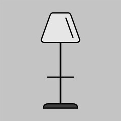 Floor lamp vector icon. Night lamp sign