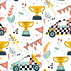 Cute Race Car Pattern