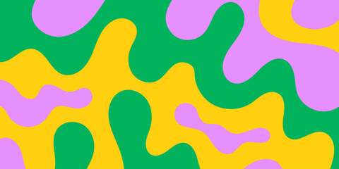 Abstract wavy retro groovy background. Vector illustration of groovy waves in 1970s hippie style. Psychedelic dynamic liquid shapes