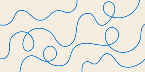 Abstract wavy linear background. Vector illustration of outline random chaotic lines. Creative background with quirky waves