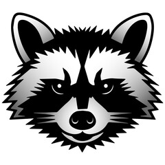Mascot style vector illustration of a raccoon head, raccoon logo