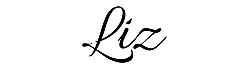 Fototapeta premium Liz - colore nero - parola nome scritta - ideale per websites, presentazioni, biglietti, banners, sweatshirt, stampe, cricut, silhouette, sublimazioni, etichette, adesivi