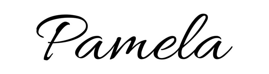Obraz premium Pamela - colore nero - parola nome scritta - ideale per websites, presentazioni, biglietti, banners, sweatshirt, stampe, cricut, silhouette, sublimazioni, etichette, adesivi