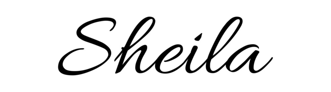 Sheila- colore nero - parola nome scritta - ideale per websites, presentazioni, biglietti, banners, sweatshirt, stampe, cricut, silhouette, sublimazioni, etichette, adesivi