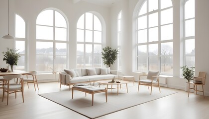 white and gold theme modern interior