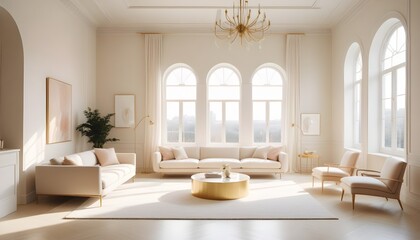 white and gold theme modern interior