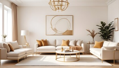 white and gold theme modern interior design