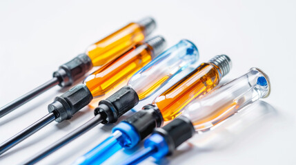 Glass curing lamps for curing adhesive during windshield replacement isolated on white background