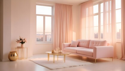 Fototapeta premium white and gold theme modern interior design