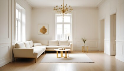 white and gold theme modern interior design
