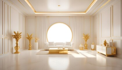 white and gold theme modern interior design
