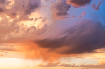 Fototapeta premium Sunset sky with clouds