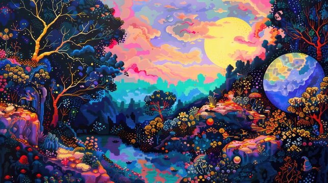 Canvas, pixel, digital art. Generative AI