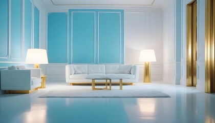 white and gold theme modern interior design